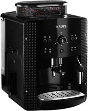 Cafetera espresso superautomática Krups Arabica Picto, boquilla de espuma de leche, función de 2 tazas, mando giratorio, limpieza fácil, cafetera, negra, EA810870