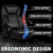 Silla de oficina ejecutiva Bossin para personas grandes y altas, silla ergonómica de 500 libras con soporte lumbar ajustable, respaldo alto y piel sintética para computadora