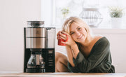 Melitta AromaFresh - Cafetera de filtro - con jarra de cristal - molinillo integrado - función de temporizador - 10 tazas - Negro puro