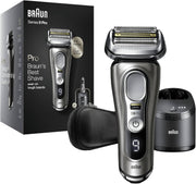 Afeitadora Braun Series 9 Pro Premium para hombre, ganadora del test de Stiftung Warentest, cabezal de afeitado 4+1, afeitadora eléctrica y recortadora, estación de limpieza, 60 min de autonomía, 9465cc, metal noble