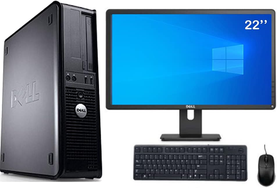 Lote completo de monitor de 22" + PC de sobremesa/8 GB RAM/WINDOWS 10/DVD RW/INTEL Dual CORE/Kit de teclado y ratón (reacondicionado certificado)