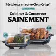 Freidora de aire portátil Ninja CRISPi, 3,8 L, 4 en 1: Freír sin aceite, Asar, Mantener caliente, Recrujiente, Diseño compacto, 2 recipientes con tapas, 1700 W, Gris FN101EUGY
