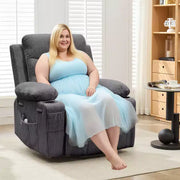 Sillón reclinable elevador eléctrico, reclinables eléctricos para ancianos con calor y masaje, asistencia para levantarse con portavasos, bolsillo lateral, para sala de estar