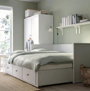 HEMNES Cama nido con 3 cajones, gris, 80x200 cm