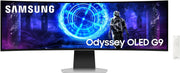 Monitor Samsung Odyssey OLED G9 240Hz, antirreflejo, 0.03ms, panel OLED 1800R, resolución 5120 x 1440, 1 000 000:1, 32:9, compatible con G-Sync, Smart, HDMI, DisplayPort, base ajustable