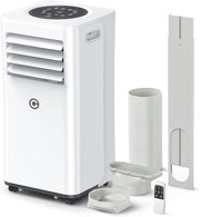 Aire acondicionado portátil de 9000 BTU, 4 en 1: refrigeración, ventilador, deshumidificador y modo sueño, silencioso, con mando a distancia, temporizador de 24 h y kit de ventana, para dormitorio, oficina, garaje, 33 m²
