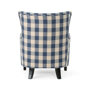 Sillón tapizado de respaldo alto Modern Retro de 30.25 pulgadas con patas de madera para sala de estar