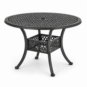 Mesa de jardín redonda de aluminio en negro, 90 cm
