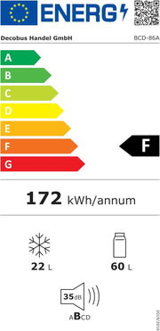 Refrigerador con congelador Merax, combinación frigorífico-congelador, frigorífico pequeño con 51L y congelador de 21L, silencioso, LED, estantes de vidrio, cajón para verduras, estantes en la puerta, para cocina, sala de estar, oficina, negro