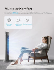 Enfriador de aire PELONIS con refrigeración por agua, aire acondicionado portátil, ventilador de 5L con refrigeración por agua, humidificador de aire con mando a distancia, 355m³/h, aire acondicionado sin tubo de escape