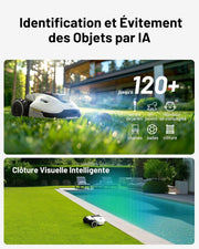 Robot cortacésped inalámbrico MAMMOTION YUKA 2000, NetRTK+Vision, sin necesidad de antena RTK, recomendado para 2000 m², máx. 2400 m², césped tipo alfombra, disco de corte doble, módulo 4G