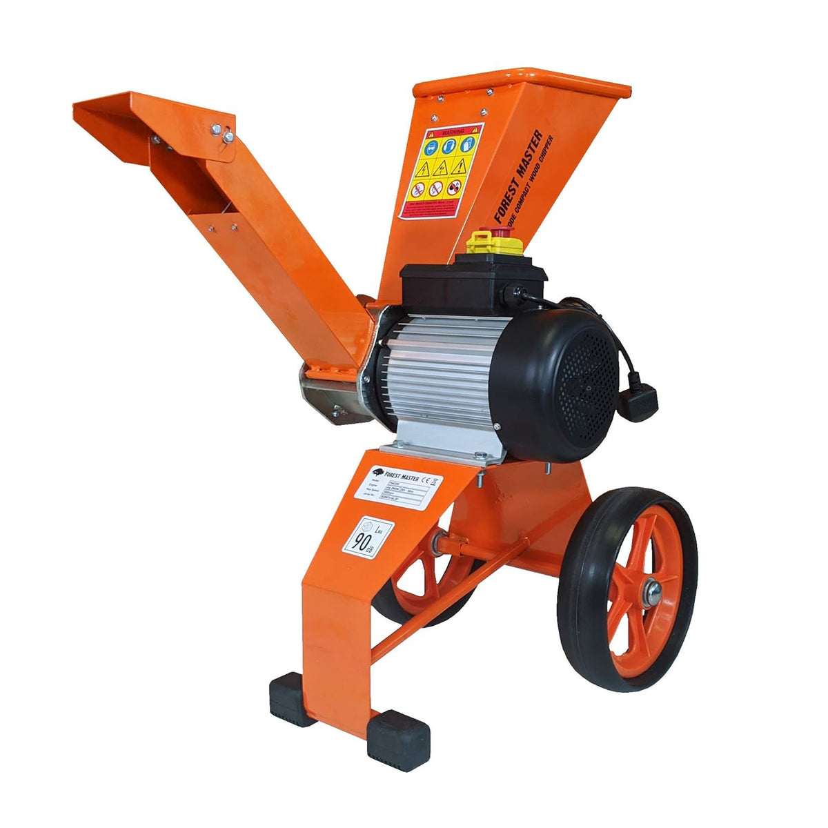 Trituradora de jardín eléctrica Forest Master FM4DDE 2800 W 4 HP para ramas, hojas y madera