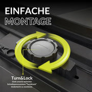 Cofre de techo portaequipajes 320L Premium rígido con sistema de fijación rápida Fast Clamp, 75kg, apertura bilateral y cerradura