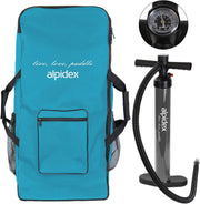 Set de Stand Up Paddle ALPIDEX SUP 305 x 76 x 15 cm Capacidad de carga hasta 150 kg Inflable Estable Ligero Set completo Bolsa de transporte Remo Aletas Bomba de aire Correa Kit de reparación