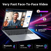 Portátil Laptop, 16 Pulgadas Procesador N150 (1,2 a 3,6 GHz), 16 GB de RAM, 1 TB SSD, Notebook 2025, 1920X1200P/6000 mAh/Teclado Completo Retroiluminado/Webcam/Panel Táctil