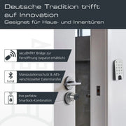 BURG-WÄCHTER Cerradura electrónica para puerta ENTRYeasy 7602 FP Cilindro Teclado App Huella dactilar Código PIN Llave inalámbrica Acero inoxidable