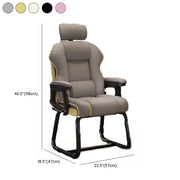Silla ejecutiva ergonómica de cuero con respaldo alto color amarillo