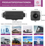 Autoterm Air 4D 4 kW 12 V Calefactor auxiliar diésel con panel de control PU-5 y bomba de combustible silenciosa para coche, camión, autocaravana, barco