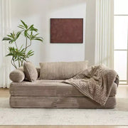 Sofá cama convertible de pana, 2 plazas, color gris oscuro / gris / verde / azul marino