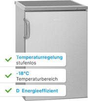 Congelador Bomann® 87 L | Congelador pequeño con rango de temperatura ≤ -18 °C | 3 cajones | Congelador con bisagra de puerta reversible | Congelador pequeño GS 7253 blanco