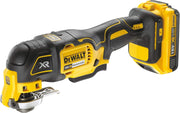 Multiherramienta oscilante DeWalt sin escobillas - XR 18V - DCS355D2-QW - Multiherramienta inalámbrica en maletín con 2 baterías, cargador y 32 accesorios - Herramienta ideal para corte y lijado - 20000 orb/min Plateado