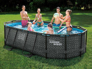 Piscina tubular Summer Waves Active Frame con efecto chevron, ovalada, 4,24 x 2,50 x 1,00 m