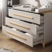 Cambiador VitaliSpa Malia, blanco/roble, 133 x 98 cm XL con 3 cajones
