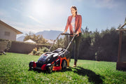 Cortacésped inalámbrico Einhell GE-CM 43 Li M Kit Power X-Change (36 V, ancho de corte de 43 cm, hasta 600 m², sin escobillas, kit de mulching, cesta colectora de 63 L, altura de corte de 25-75 mm, incl. 2 baterías de 4,0 Ah + 2 cargadores)