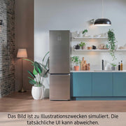 Frigorífico combi Samsung, refrigerador con congelador, 185 cm, 341 l de volumen total, 114 l de congelador, modo AI Energy, dispensador de agua, aspecto acero inoxidable, RL34C652CSA/EG