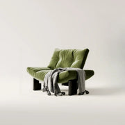 Sillón decorativo de chenilla sin brazos, tapizado, negro contemporáneo