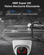 Reolink 5MP Cámara de Vigilancia Exterior, Kit de Videovigilancia con NVR de 8 canales y 2TB y 4 Cámaras IP PoE Cableadas de 5MP, Detección de Personas/Vehículos, Visión Nocturna de 30m con Audio, RLK8-520D4-5MP