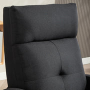 Sillón relax HOMCOM, sillón de televisión con función reclinable, sillón de TV con aspecto de lino, sillón reclinable acolchado con muelles ensacados, sillón de descanso con capacidad de hasta 150 kg para sala de estar, negro