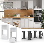 Armario para microondas Vicco Fame-Line, blanco de alto brillo, 60 cm abierto