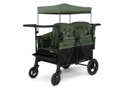 Jeep Wrangler Deluxe Stroller Wagon for 4 Kids – Removable Canopy, Cooler Bag, Modular Seats, XXL Storage, All-Terrain Tires, Adjustable Handlebars