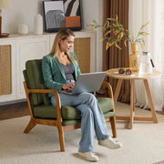 Sillón decorativo tapizado de estilo moderno de mediados de siglo