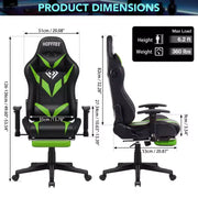 Sillón de oficina ergonómico Hoffree para juegos, reclinable, con masaje, altavoz Bluetooth y luz RGB