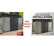 Cobertizo de Jardín Keter Artisan 2026 de 11 x 7 pies (3,4 x 2,1 m) – Solución Elegante y Robusta para Almacenamiento Exterior