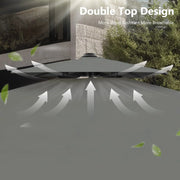 MAISON ARTS Sombrilla Cantilever Hidráulica Automática de 3.65 m, Poste de Aluminio con Rotación de 360 Grados