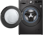 LG F4WV7080, Clase A, lavadora de carga frontal 8 kg, 1400 rpm, AI Direct Drive, Wi-Fi, limpieza profunda con vapor, gran capacidad, TRIPLE A, puerta exterior de cristal templado, 62 x 60 x 85 cm, blanco