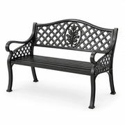 Banco de jardín de hierro fundido, 120 cm, negro