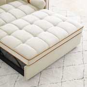 Sofá cama de 2 plazas de terciopelo de 55" con cama extraíble, respaldo ajustable, bolsillos laterales y soporte para teléfono