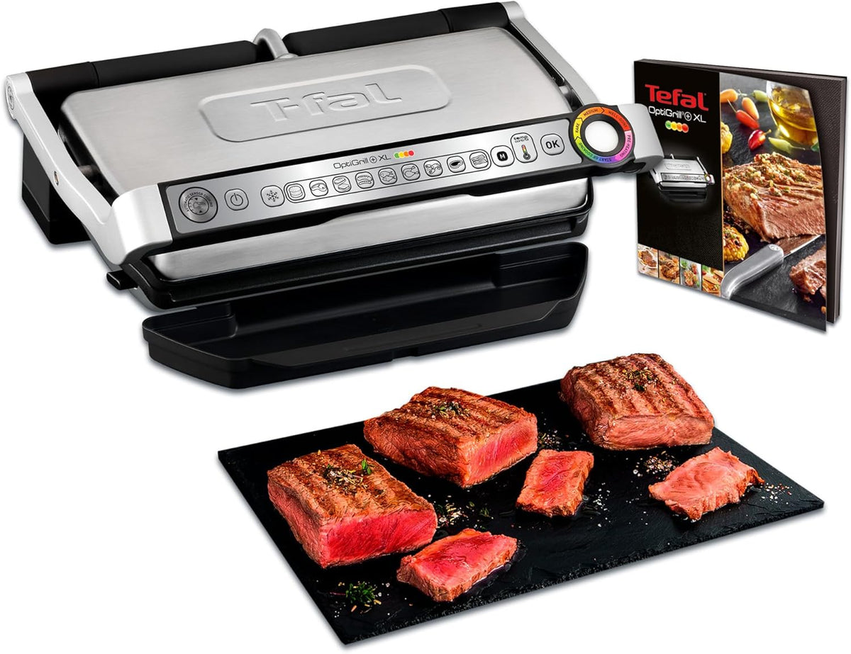 Tefal Optigrill+ XL, parrilla inteligente, 9 programas, modo manual, XL para hasta 8 personas, GC722D16