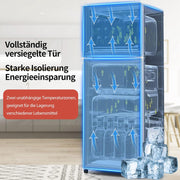 Refrigerador con congelador Merax, combinación frigorífico-congelador, frigorífico pequeño con 51L y congelador de 21L, silencioso, LED, estantes de vidrio, cajón para verduras, estantes en la puerta, para cocina, sala de estar, oficina, negro