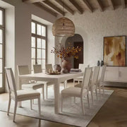 Juego de comedor moderno - Mesa de 80" + 6 sillas acolchadas, estructura de madera maciza, capacidad de la mesa de 400 lbs, fácil montaje