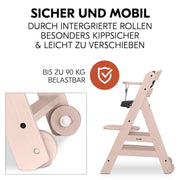 Hauck Trona Beta+ Newborn Set Eco Bouncer - Trona de madera evolutiva para bebés desde el nacimiento, incluye accesorio para recién nacidos, cojín de asiento y bandeja - Gris oscuro