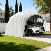 Cochera semiautomática de acero inoxidable, marquesina plegable para exteriores, garaje móvil para exteriores, L 5,5 m x A 2,5 m x Al 2,3 m / L 5,9 m x A 2,7 m x Al 2,45 m (Gris) (5,9 x 2,7 x 2,45 m)