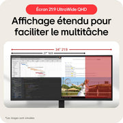 Monitor LG UltraWide™ 34U650A-B de 34" - Panel IPS con resolución QHD (3440 x 1440), 5 ms GtG, 100 Hz, HDR 10, DCI-P3 99% (CIE1931), PBP, PIP, HDMI, DisplayPort 1.4