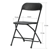 Paquete de 10 sillas plegables de plástico con capacidad de 159 kg para eventos, oficina, bodas, fiestas, picnics, cocina y comedor