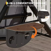 Columpio de porche para exteriores Coolmee de 3 plazas, silla columpio para patio 2 en 1 con cojines extraíbles gruesos y estructura de acero resistente a la intemperie para patio trasero y jardín