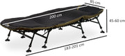 Tumbona de pesca de carpas CampFeuer XXL 210 x 85 x 45-60 cm | Silla de pesca tipo tumbona con 8 patas de altura regulable | Silla plegable, cómoda y acolchada para la pesca de carpas